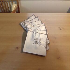 NOS The Bon Marche, Embroidered Napkin Set (7), 17” X 17”, Read